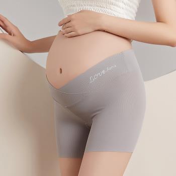 孕婦安全褲防走光夏季薄款懷孕期低腰內褲托腹孕晚期大碼冰絲內褲
