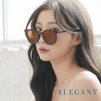 【ALEGANT】潮流造型燦夜橘輕量貓眼方框墨鏡│UV400太陽眼鏡│千雲的澄透光景