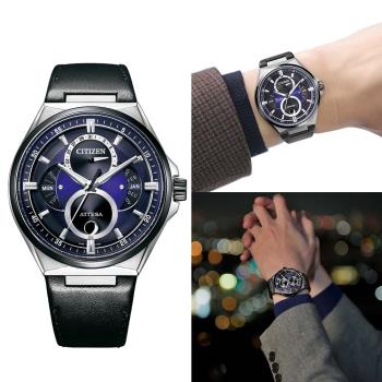 CITIZEN 星辰 ATTESA Eco-Drive 月相紳士男手錶(BU0066-11W)藍/42mm