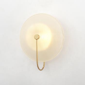 北歐現代創意圓形玻璃壁燈設計師藝術床頭簡約走廊壁燈酒店個性燈