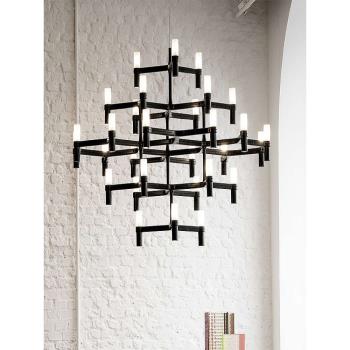 北歐現代時尚簡約別墅挑高大廳燈具個性創意復式樓躍層樓梯吊燈