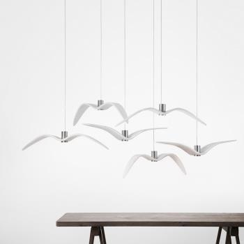 北歐現代吧臺吊燈 創意個性咖啡廳餐廳展廳服裝店 售樓部小鳥吊燈