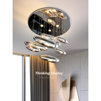 意大利水滴餐廳客廳吊燈現代簡約創意大氣別墅玻璃設計師燈主燈