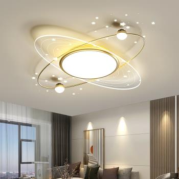 客廳燈新款北歐創意個性星球燈簡約溫馨大氣星空頂投影臥室吸頂燈