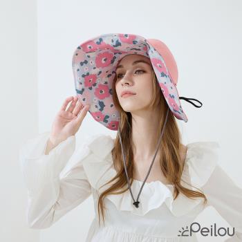 PEILOU 貝柔UPF50+透氣遮陽2用空心帽-花朵(成人)