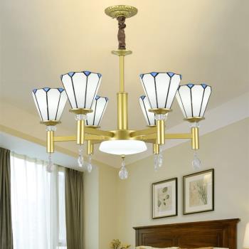 新款金色美式簡約水晶吊燈北歐輕奢客廳燈餐廳燈大氣家用臥室燈具