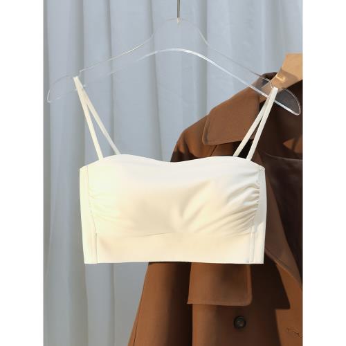 無肩帶內衣女夏季薄款抹胸防走光聚攏防滑無痕隱形裹胸文胸罩胸貼