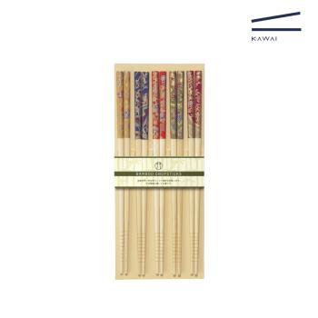 【Kawai】日本製天然竹筷-禪風款(共5雙)