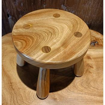 香樟木小圓凳原木換鞋凳簡約北歐板凳家用全實木大人兒童休閑矮凳