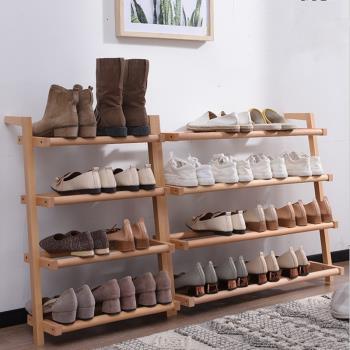 北歐鞋架簡易家用小窄爆款櫸木多層創意簡約實木收納門口日式鞋架