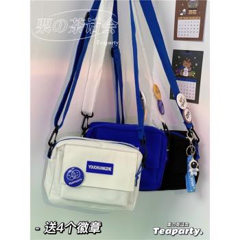 日系ins街拍簡約百搭斜挎包女 休閑運動中性小包包男學生手機包潮