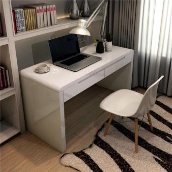 簡約現代白色烤漆書桌電腦桌辦公桌家用寫字臺式學習書桌80/100cm