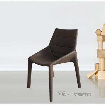 意式極簡軟包餐椅現代簡約靠背椅奢華型單人設計辦公椅北歐輕奢椅