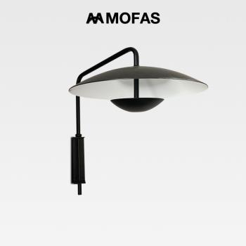MOFAS現代簡約創意個性北歐書房客廳設計師藝術斗笠釣魚飛碟壁燈