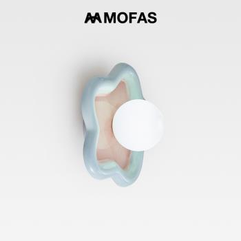MOFAS北歐現代兒童壁燈臥室床頭卡通五角星設計師創意奶油吸頂燈