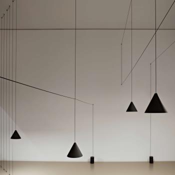 北歐簡約DIY餐廳現代吧臺餐廳個性創意線條幾何書房臥室床頭吊燈