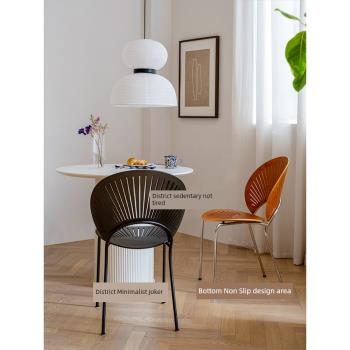 網紅貝殼椅北歐復古ins家用vintage白蠟木黑色椅子太陽椅輕奢餐椅