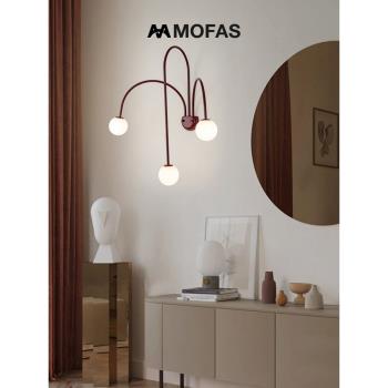 MOFAS現代北歐簡約創意別墅畫廊獨特設計背景墻臥室書房線條壁燈