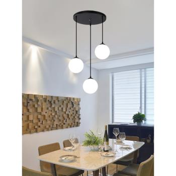 餐廳吊燈三頭北歐現代簡約創意led燈具家用圓盤直盤餐桌飯廳吊燈