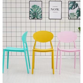 現代簡約北歐餐椅塑料新品凳子家用ins輕奢舒適靠背椅餐廳椅子