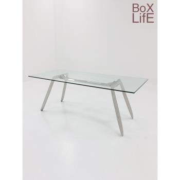 盒子生活不銹鋼氣球餐桌創意輕奢玻璃長桌現代簡約設計師辦公桌