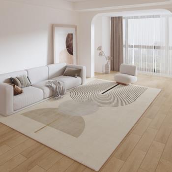 簡約奶油風地毯客廳茶幾墊高級輕奢家用地毯現代北歐臥室房間地墊