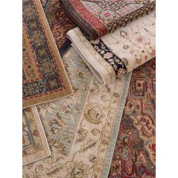 加厚民族風地毯美式復古地毯北歐摩洛哥客廳臥室波斯長絨茶幾毯大