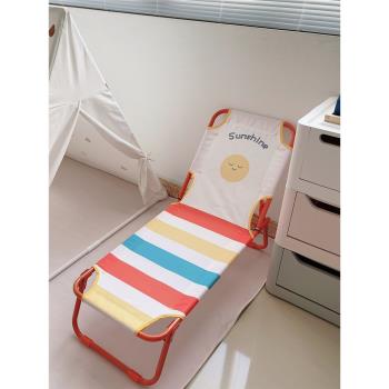 韓國ins兒童露營折疊躺椅可調節椅被沙灘椅便捷式家居休閑午睡椅