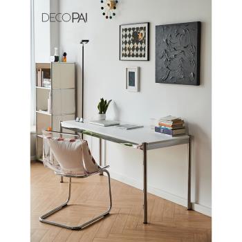 瑞士設計師不銹鋼辦公桌客廳大長書桌工作室現代簡約長桌北歐家用