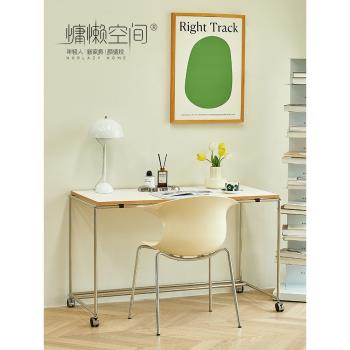 慵懶空間北歐可移動書桌現代簡約小戶型家用辦公桌網紅輕奢電腦桌