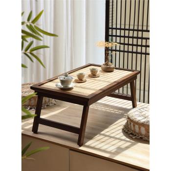 日式禪意家用折疊實木茶臺炕桌