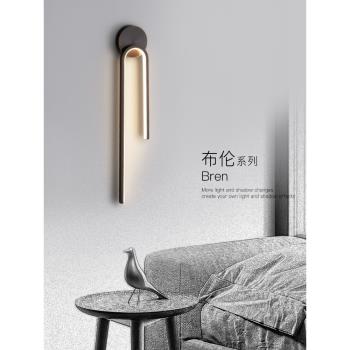 極簡全銅壁燈輕奢客廳背景墻壁燈北歐現代簡約創意個性臥室床頭燈