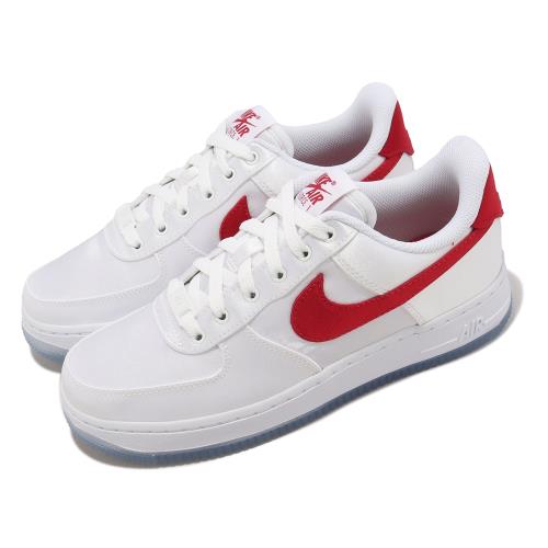 Nike 休閒鞋Wmns Air Force 1 07 ESS SNKR 白紅女鞋AF1 冰底DX6541-100