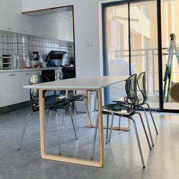 北歐透明亞克力餐椅 創意靠背戶外椅現代簡約品質金屬網紅ins椅子