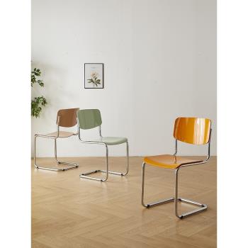 網紅中古餐椅設計師創意客廳靠背鐵藝椅子北歐現代簡約家用休閑椅