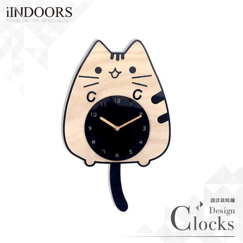 【iINDOORS】趣味設計擺鐘-貓咪擺尾  鐘擺 掛鐘 壁鐘
