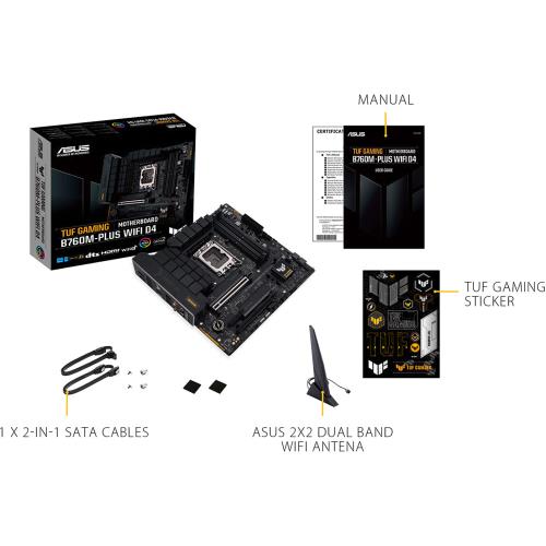 ASUS 華碩TUF GAMING B760M-PLUS WIFI D4 主機板/ LGA1700 13代/ DDR4