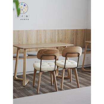 馬卡魯北歐實木椅子靠背簡約家用扶手椅咖啡廳餐桌椅設計師ins椅