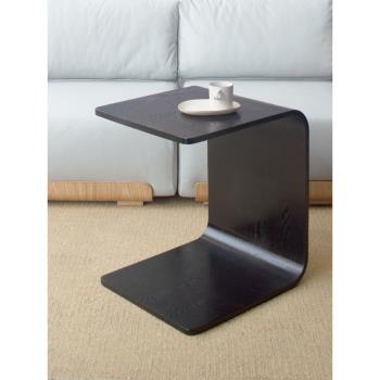祁人邊幾角幾桌C型沙發小茶幾極簡意式木質北歐客廳侘寂風可移動