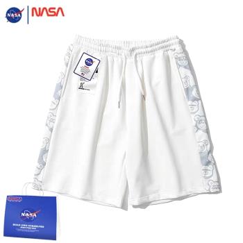 NASA聯名男士沙灘褲夏季薄款冰絲五分褲子情侶三亞風海邊短褲外穿
