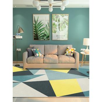 地毯客廳現代幾何高級軟毛北歐輕奢灰色沙發茶幾毯臥室床前毯墊