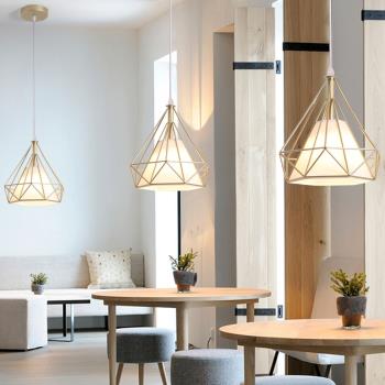 餐廳三頭吊燈創意服裝店個性燈美式發廊鉆石燈具北歐現代簡約吧臺