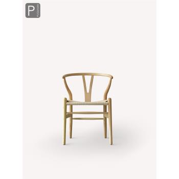 CH24 Wishbone Chair丹麥設計師椅 北歐實木編繩餐椅 家用書房椅