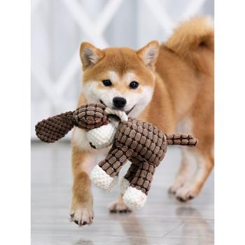 狗狗玩具發聲毛絨柴犬耐咬磨牙中大型犬柯基法鬥消耗體力解悶神器