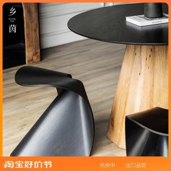 實木凳子家用北歐餐椅設計師椅子簡約餐桌椅餐廳可疊放創意邊幾
