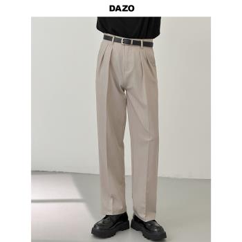 DAZO 夏季薄款西裝褲男士寬松直筒褲子韓版潮流休閑褲輕熟風純色