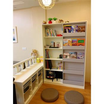 可比熊兒童書柜書架玩具收納柜實木繪本架落地閱讀架圖書館客廳