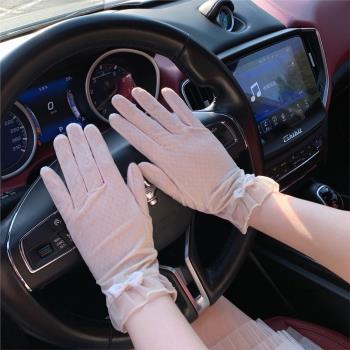清涼透氣~夏季甜美蝴蝶結手套薄款可觸屏日本UV防紫外線防曬手套