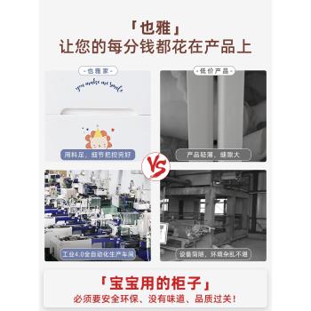 也雅兒童收納櫃寶寶衣櫃玩具儲物櫃塑膠櫃抽屜式多層38小櫃床頭櫃