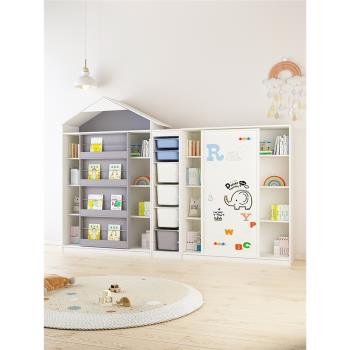 可比熊實木兒童書架繪本架家用整理柜置物架幼兒園寶寶玩具收納架